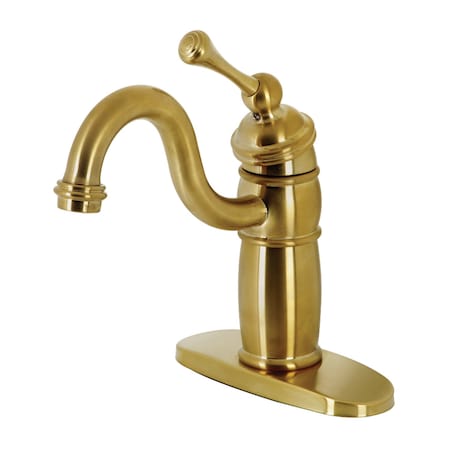 KB1487BL Vintage Single-Handle Monoblock Bar Faucet, Brushed Brass